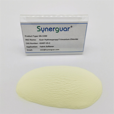 La gomme de guar cationique auto-hydratante senior a une viscosité élevée et un degré moyen de substitution pour l'assouplissant textile